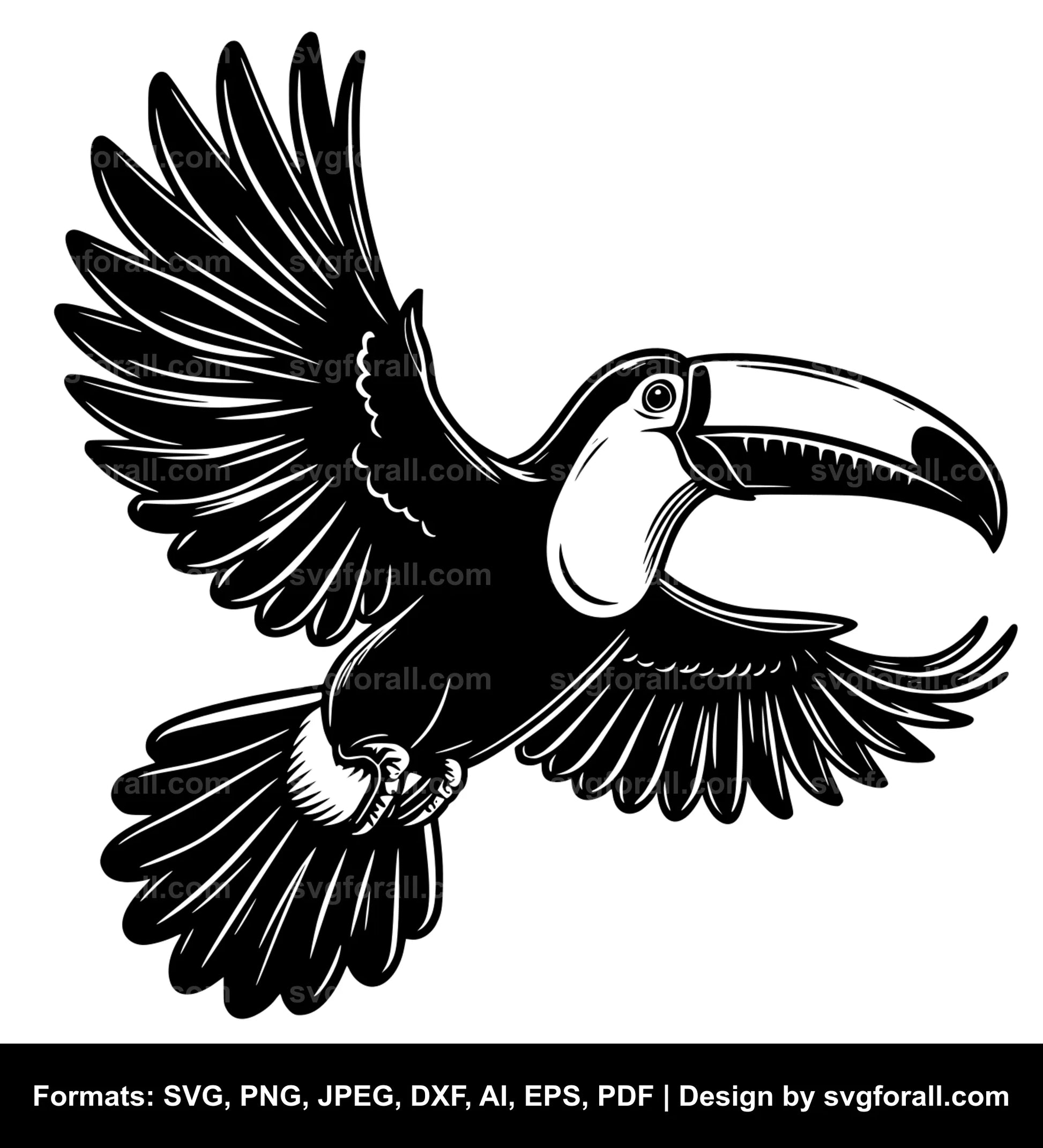 Flying Toucan SVG