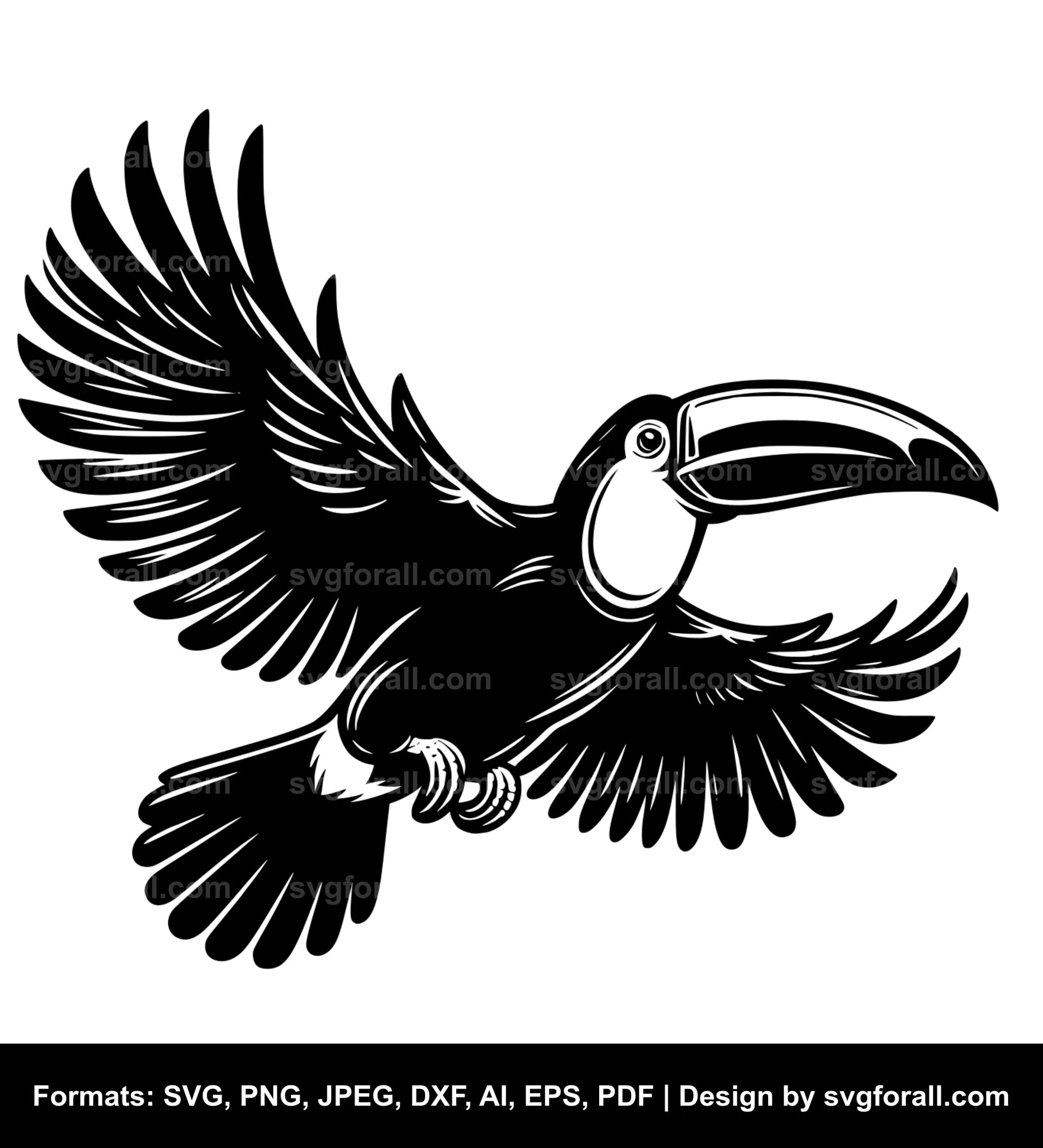 Flying Toucan SVG Design