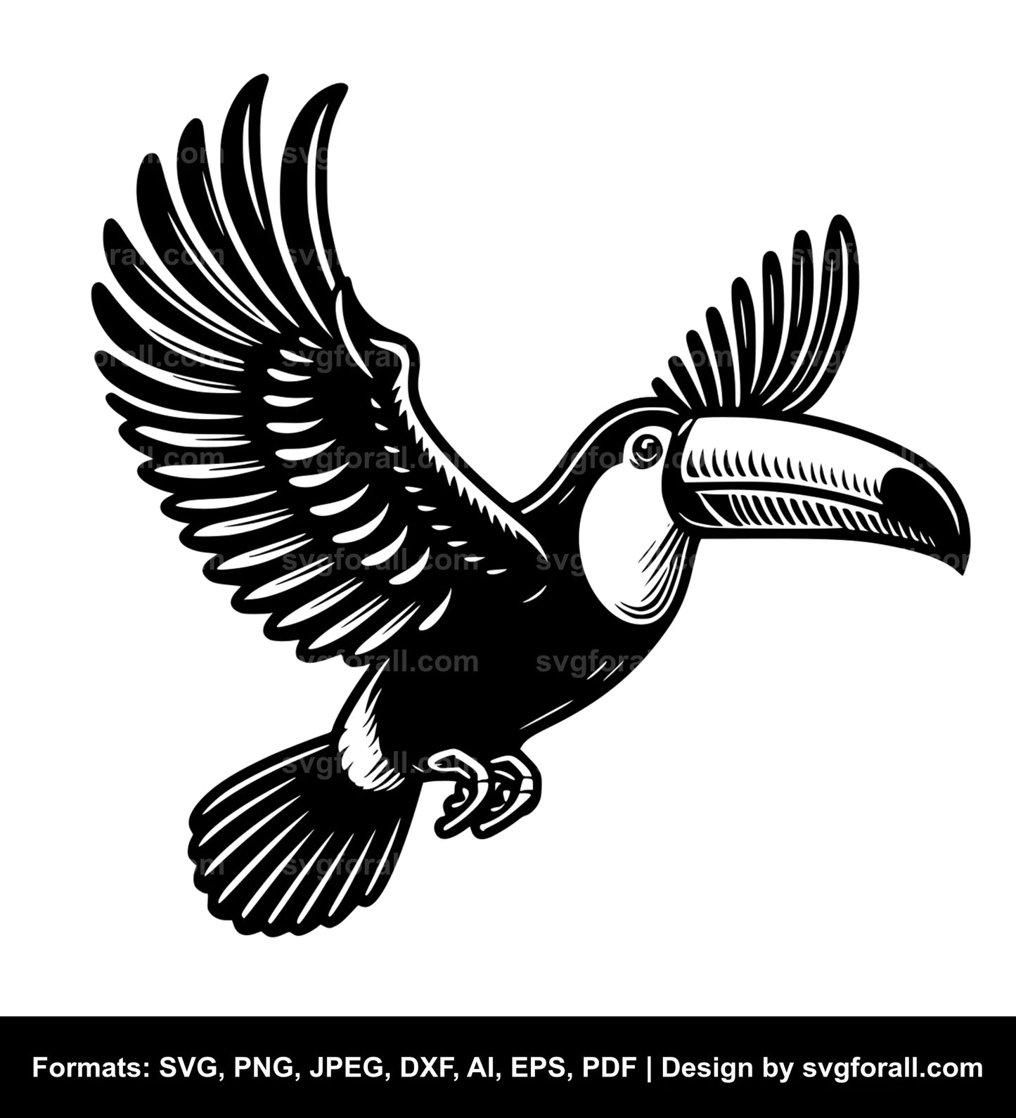 Flying Toucan SVG File