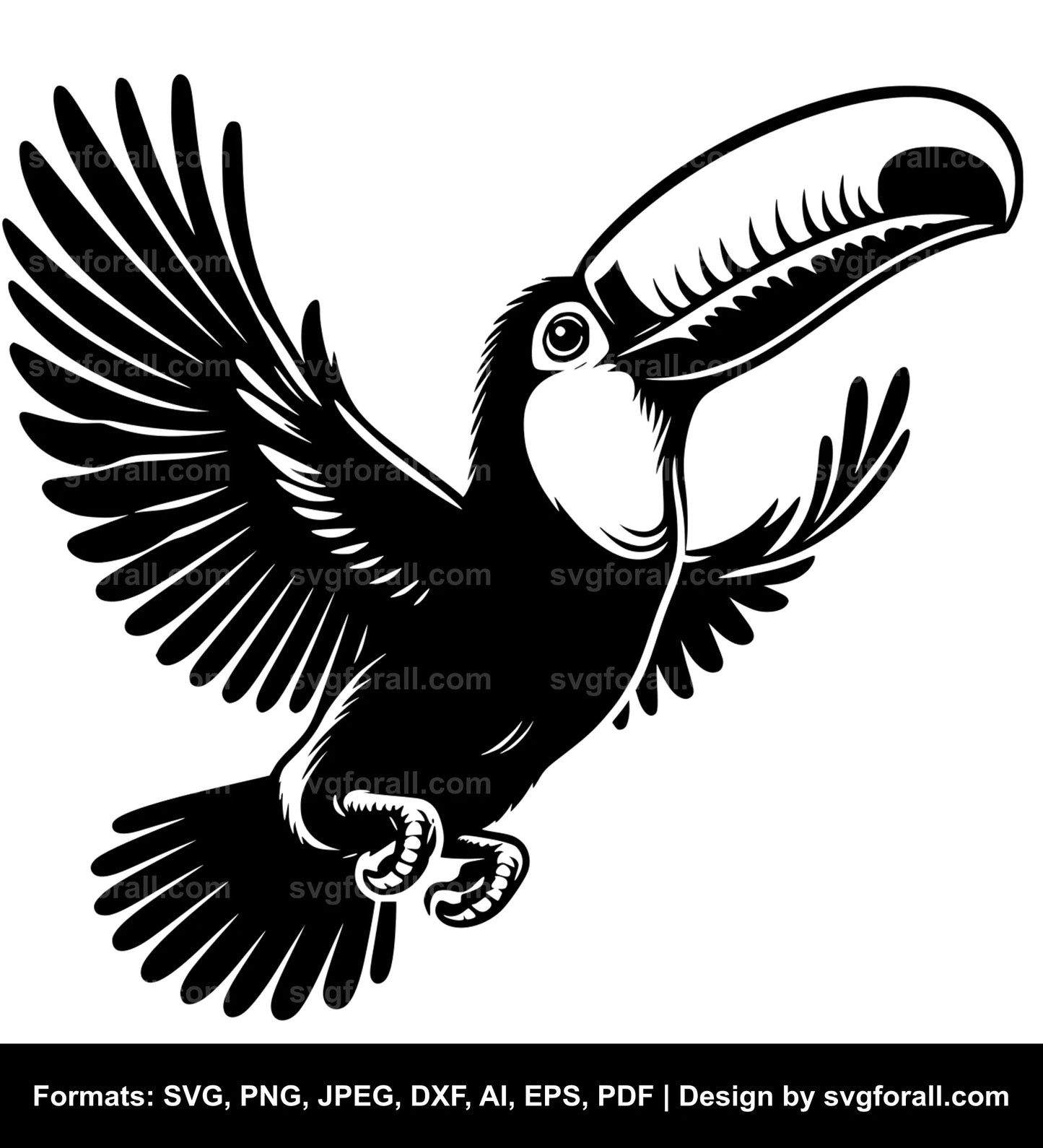 Flying Toucan SVG PNG