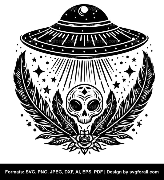 Flying Ufo Black SVG