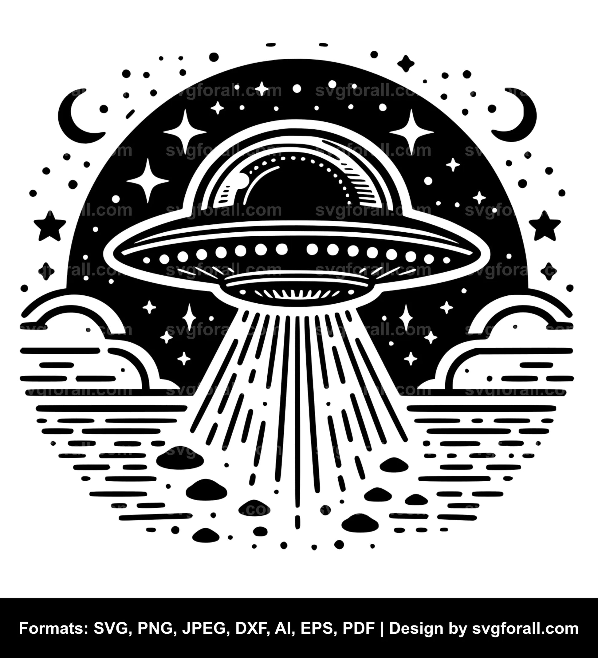 Flying Ufo SVG Vector