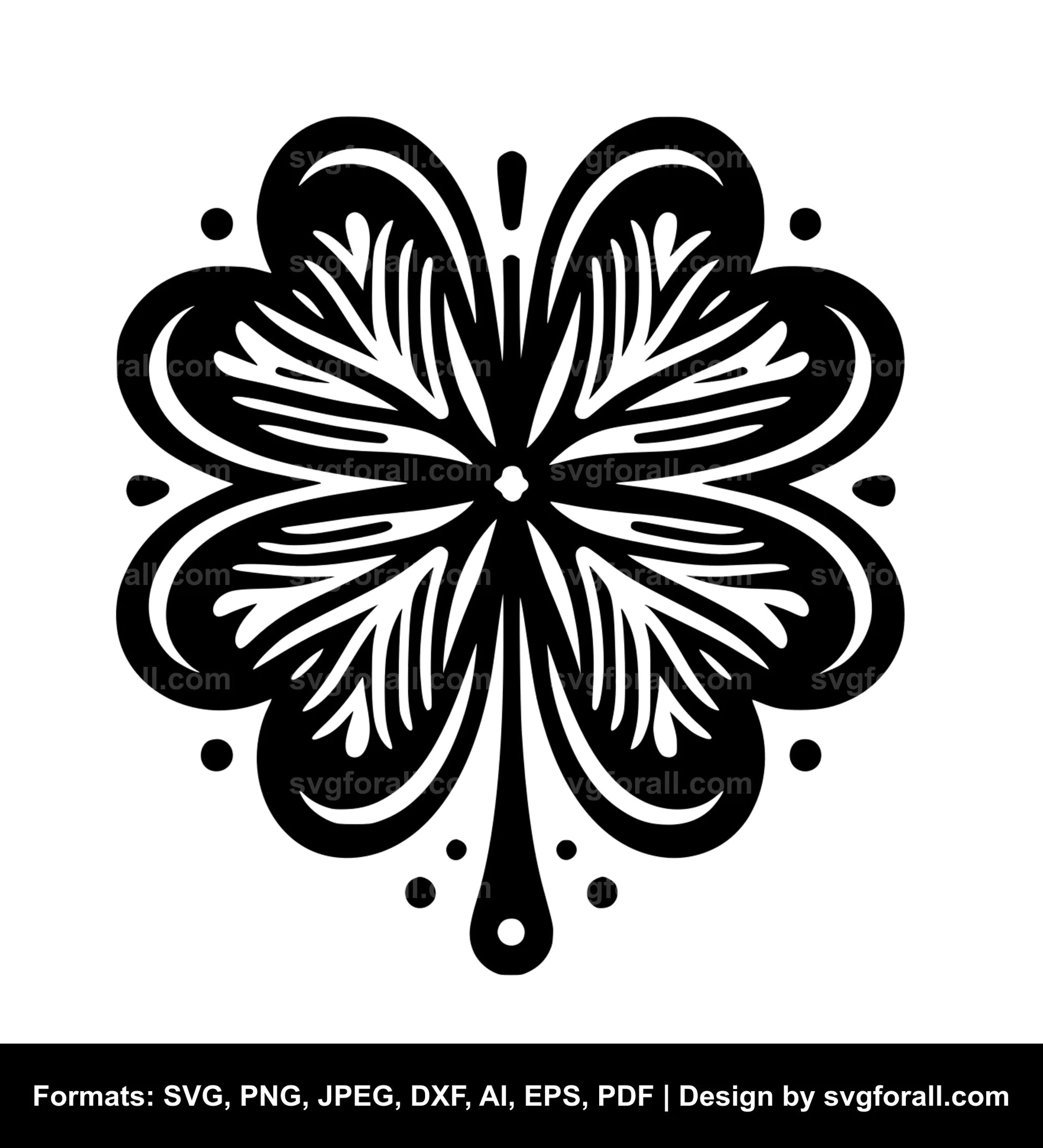 Four Leaf Clover SVG Vector