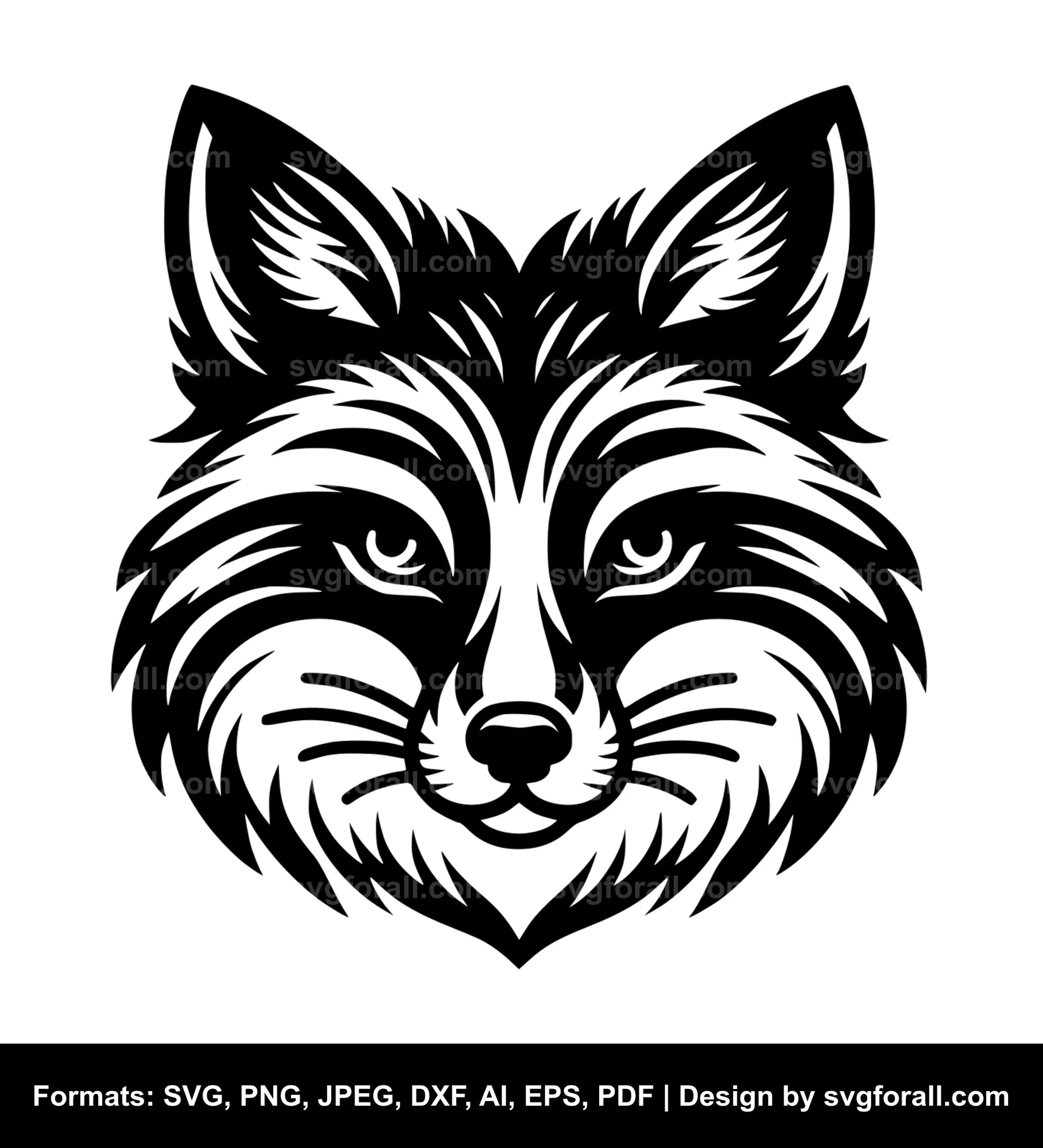 Fox Face Black SVG