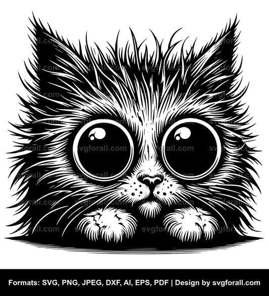 Frazzled Cat Clipart SVG