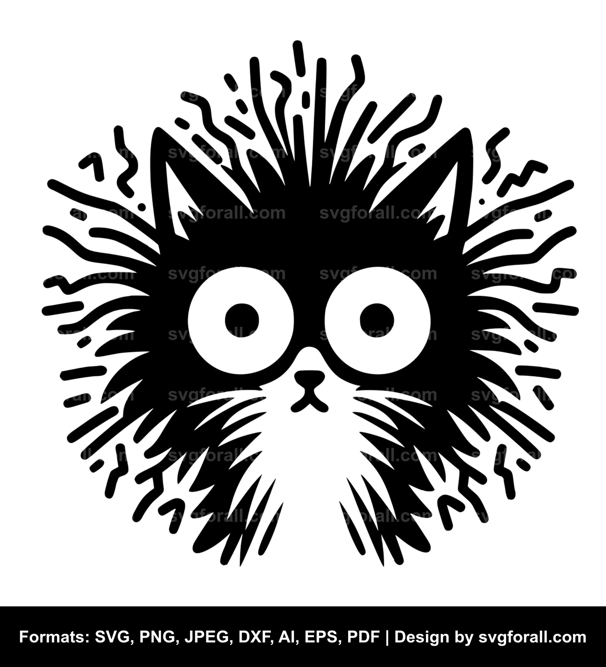 Frazzled Cat SVG Design