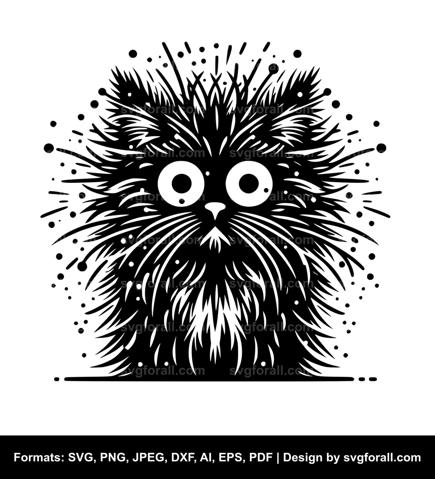 Frazzled Cat SVG File