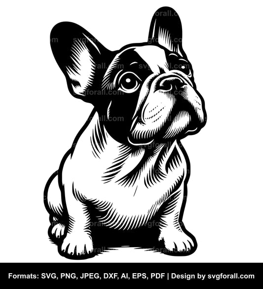 French Bulldog Dog Black SVG