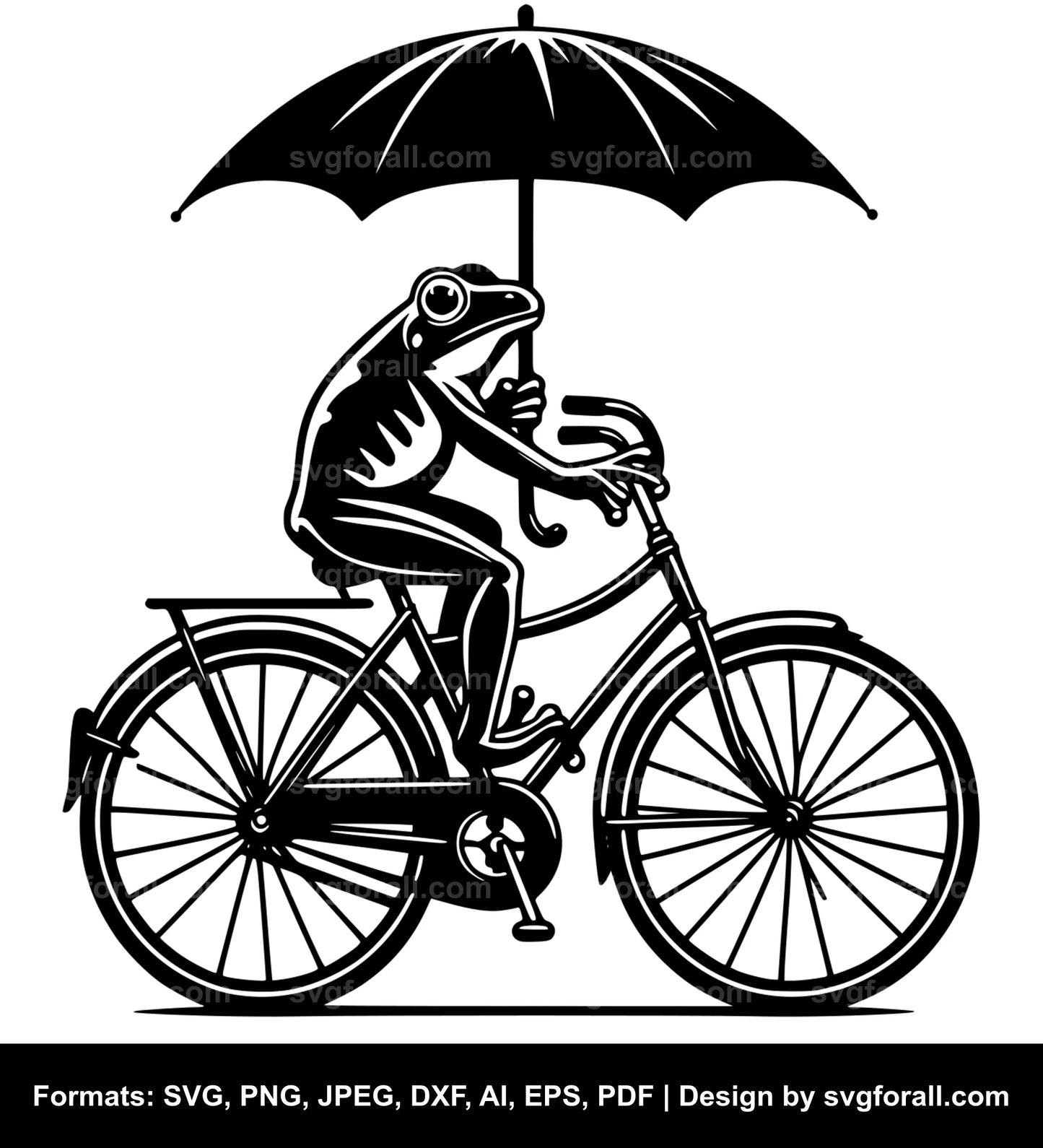 Frog On Bike SVG Vector