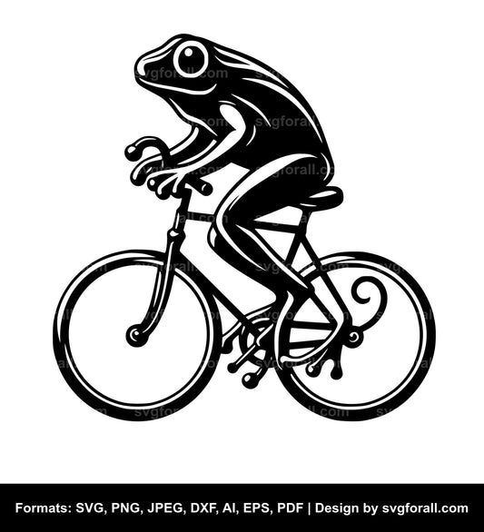 Frog On Bike Vector SVG