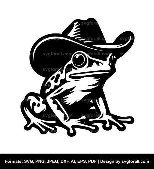 Frog With Cowboy Hat Cricut SVG