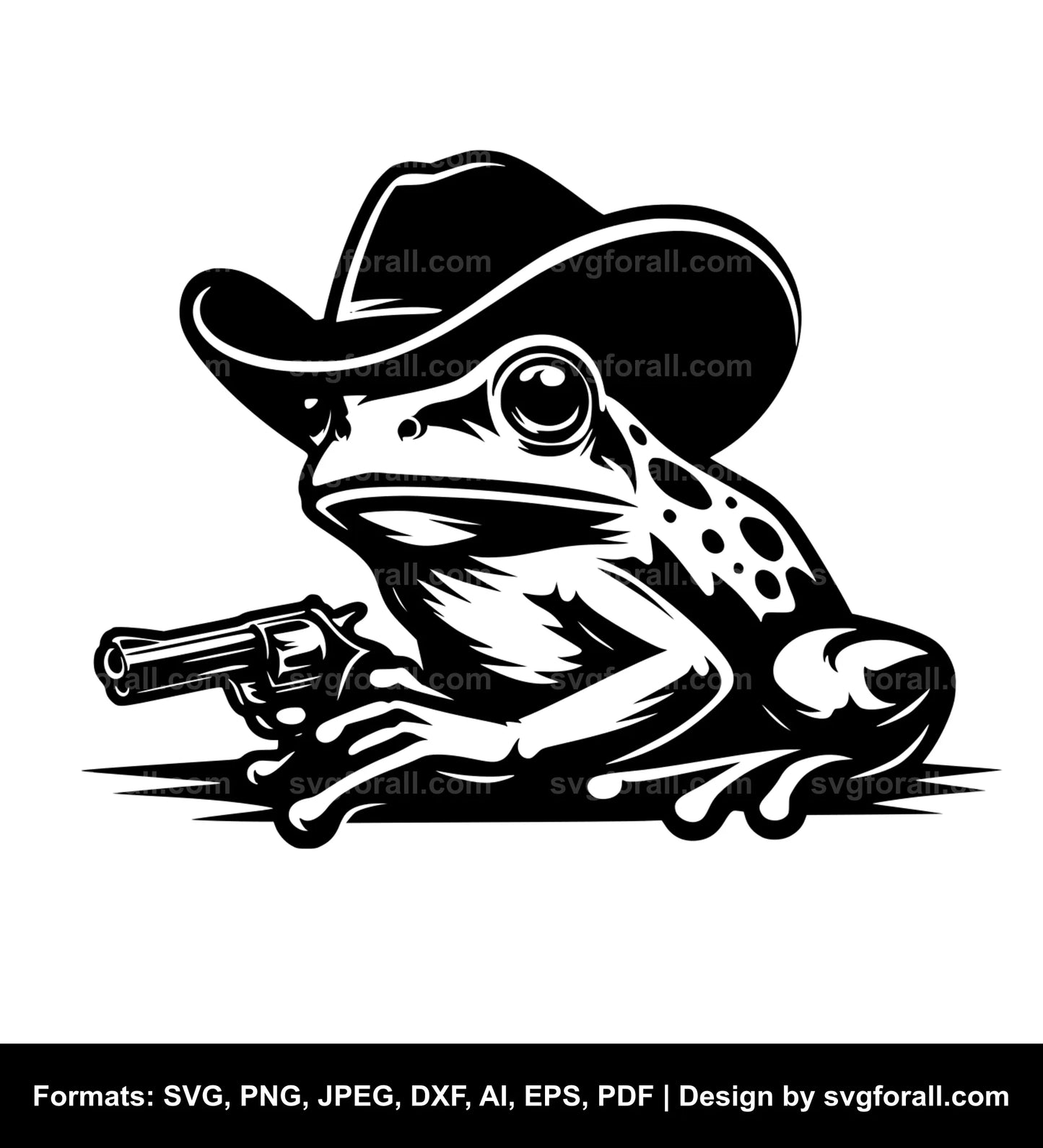 Frog With Cowboy Hat SVG File