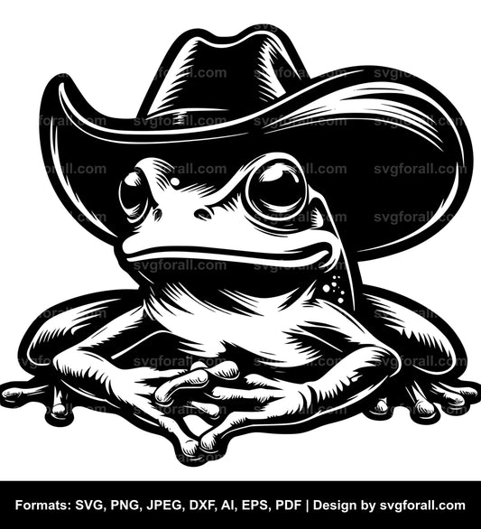 Frog With Cowboy Hat SVG PNG