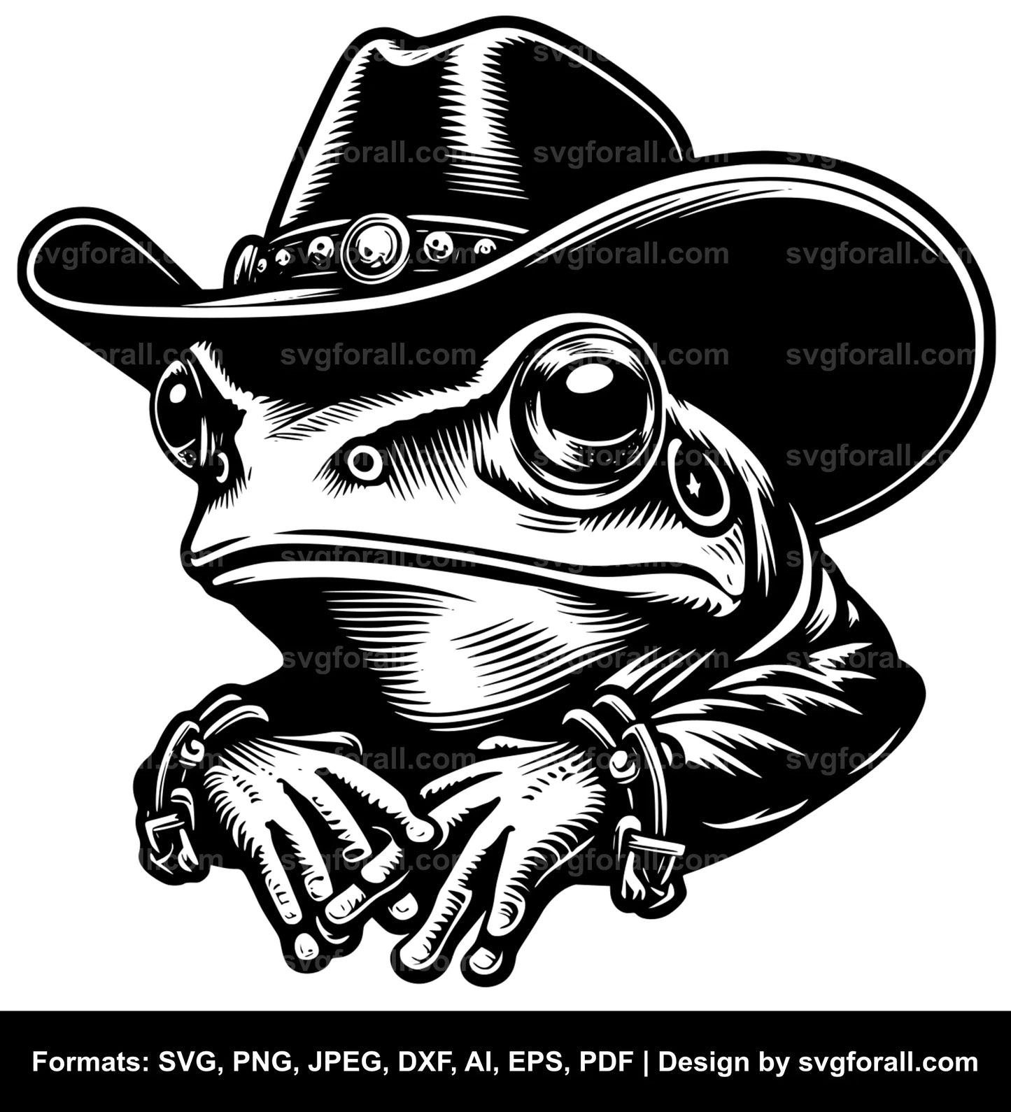 Frog With Cowboy Hat SVG Vector