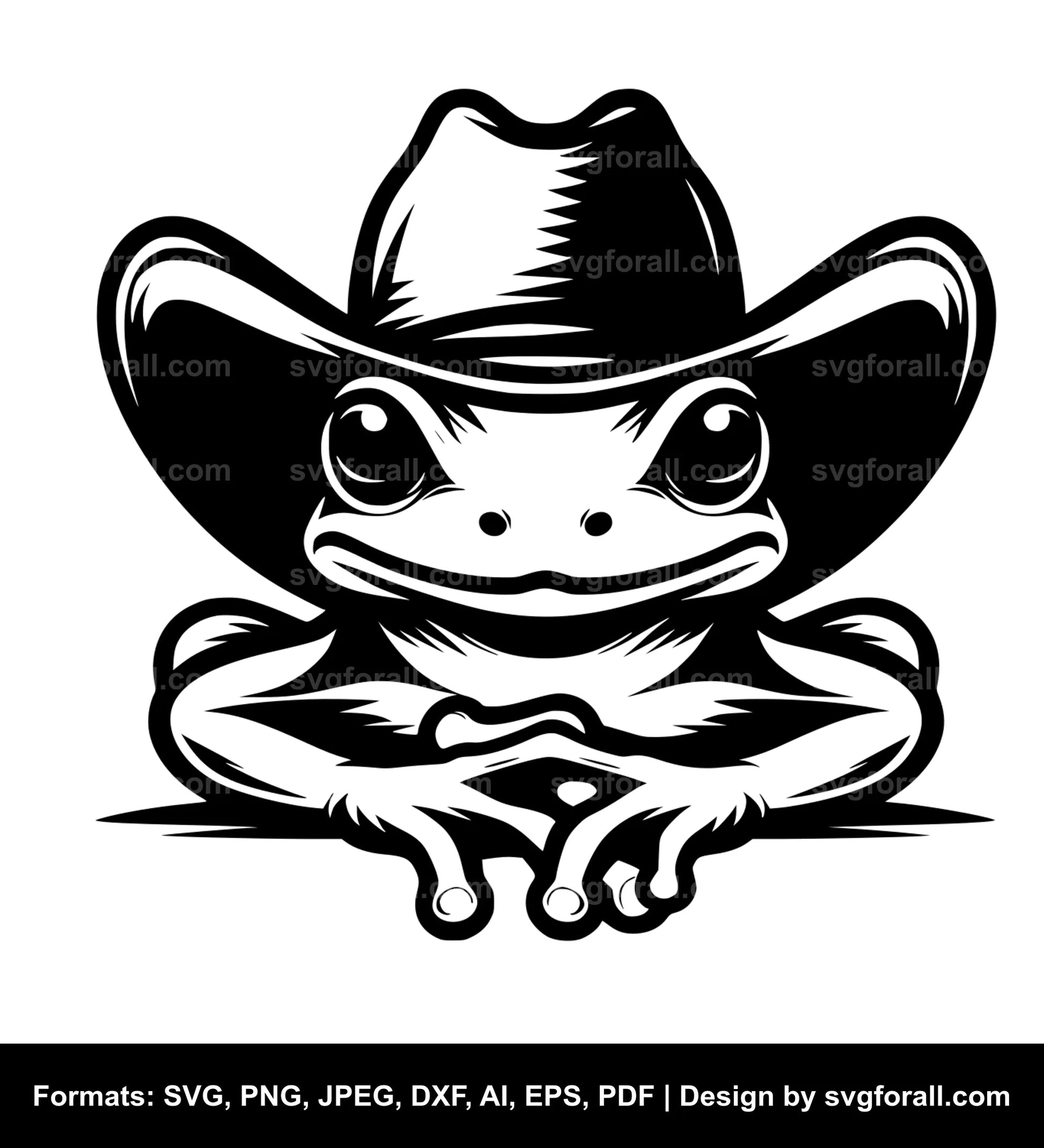 Frog With Cowboy Hat Vector SVG