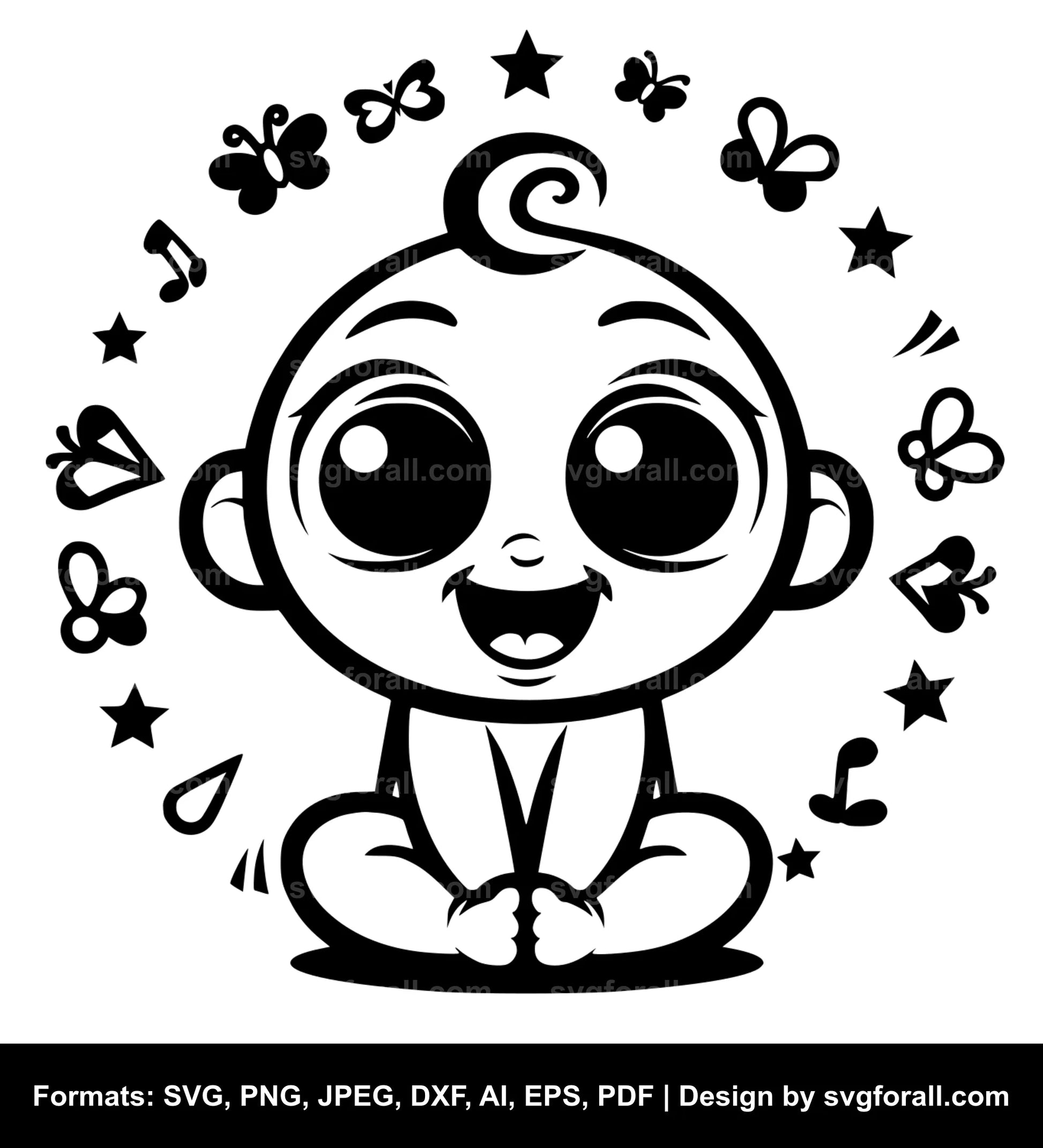 Funny Baby Vector SVG