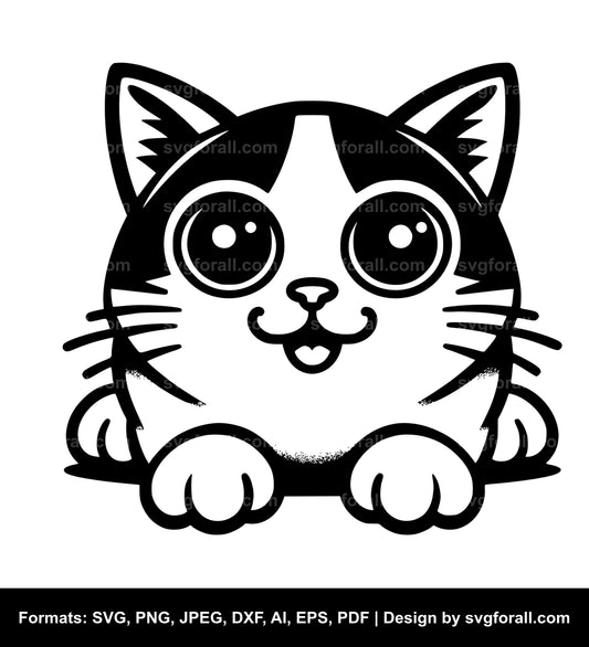 Funny Cat SVG Vector