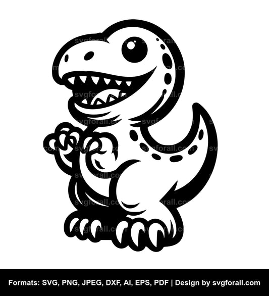 Funny Dinosaur SVG Vector