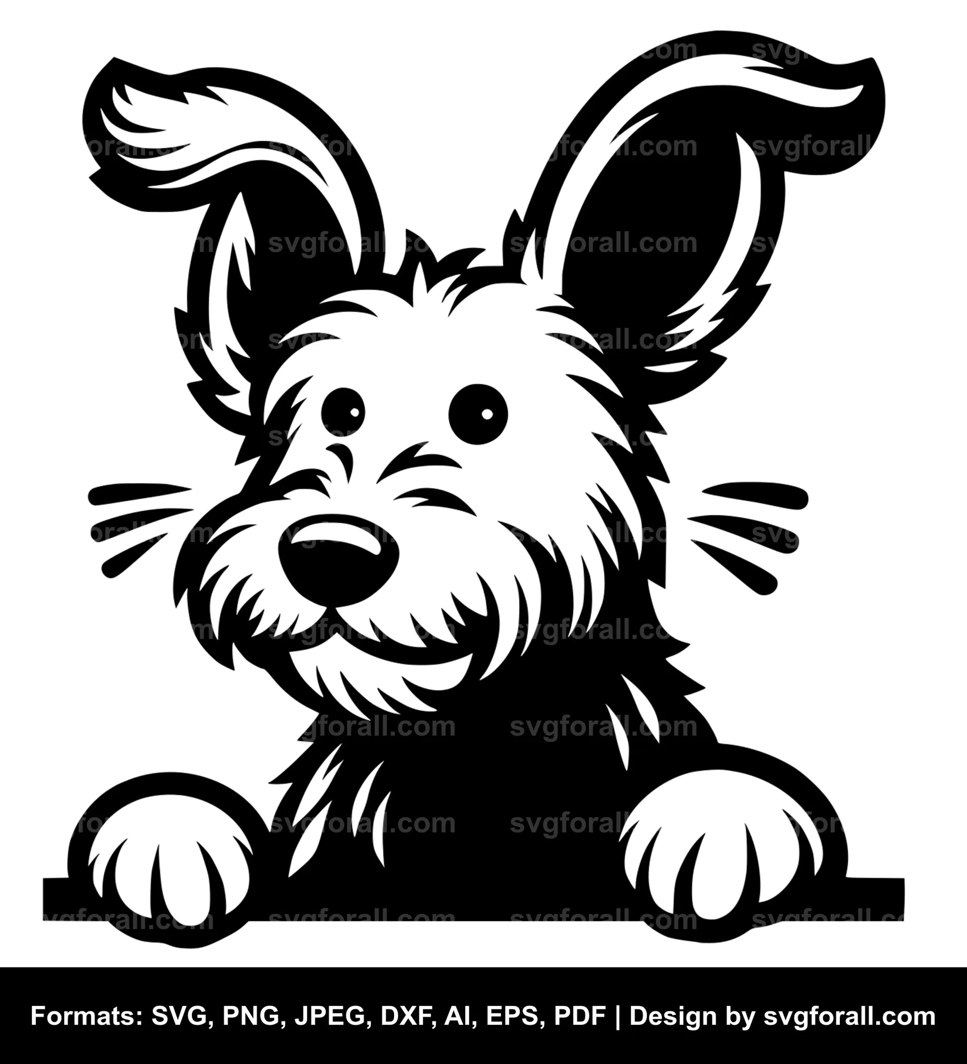 Funny Dog Black SVG