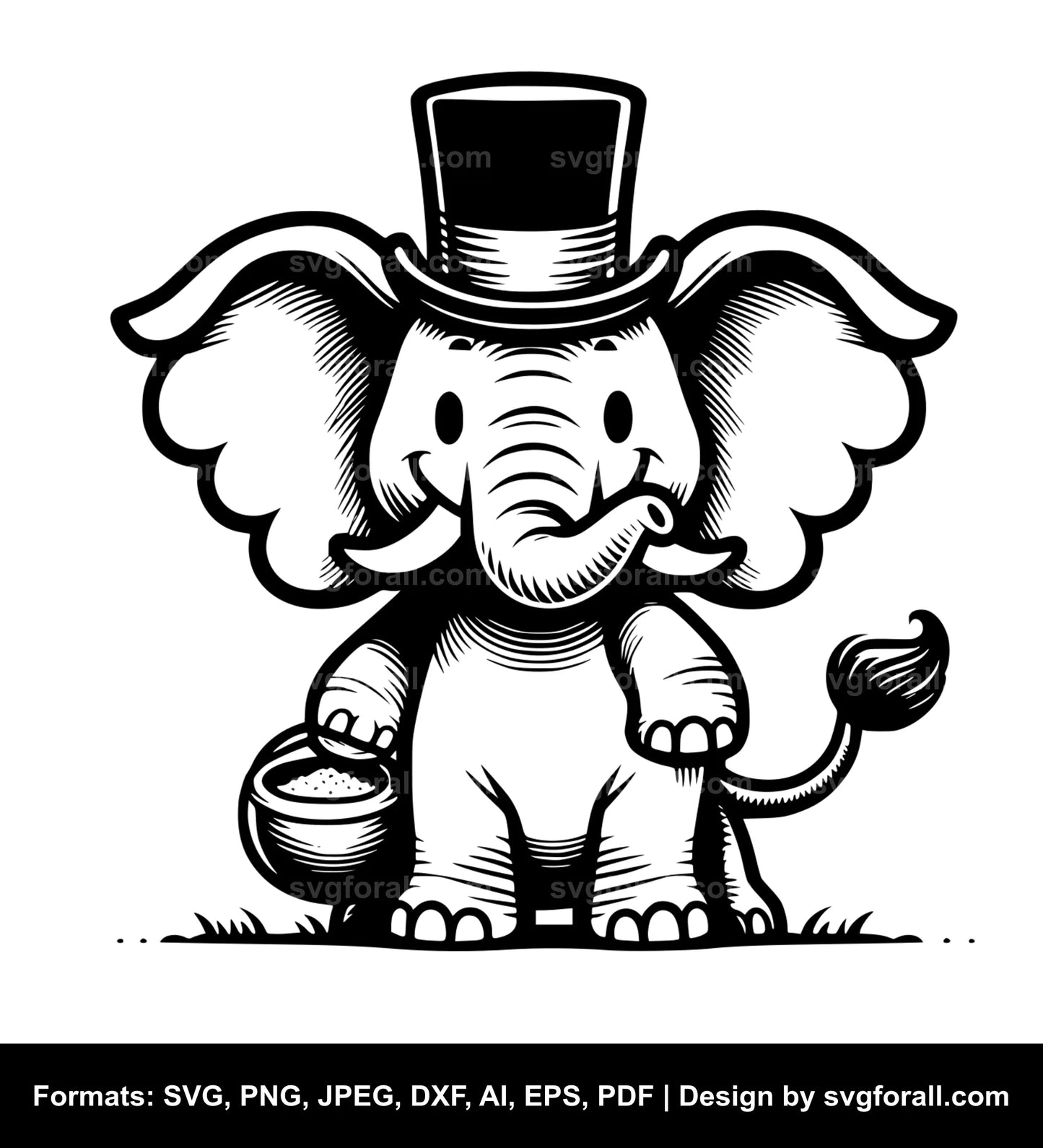 Funny Elephant SVG File