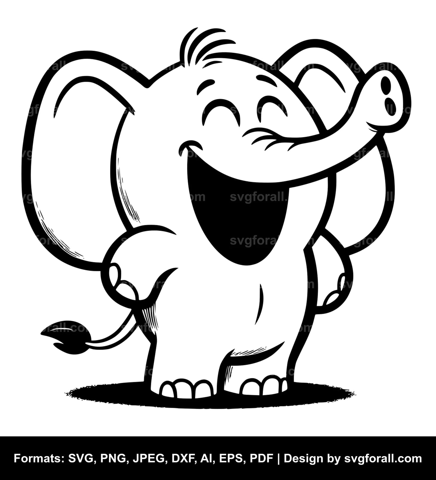 Funny Elephant SVG Vector