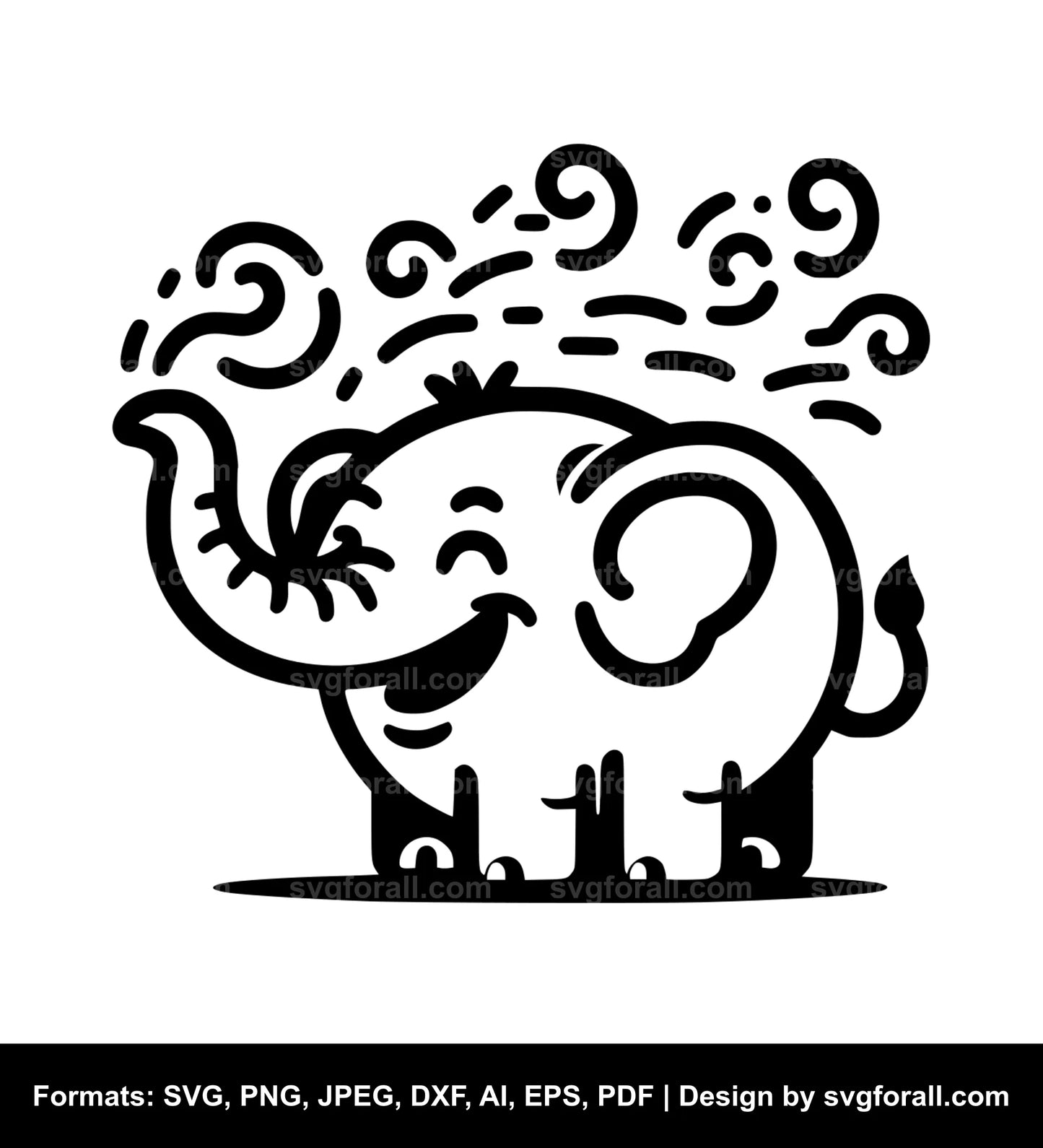 Funny Elephant Vector SVG