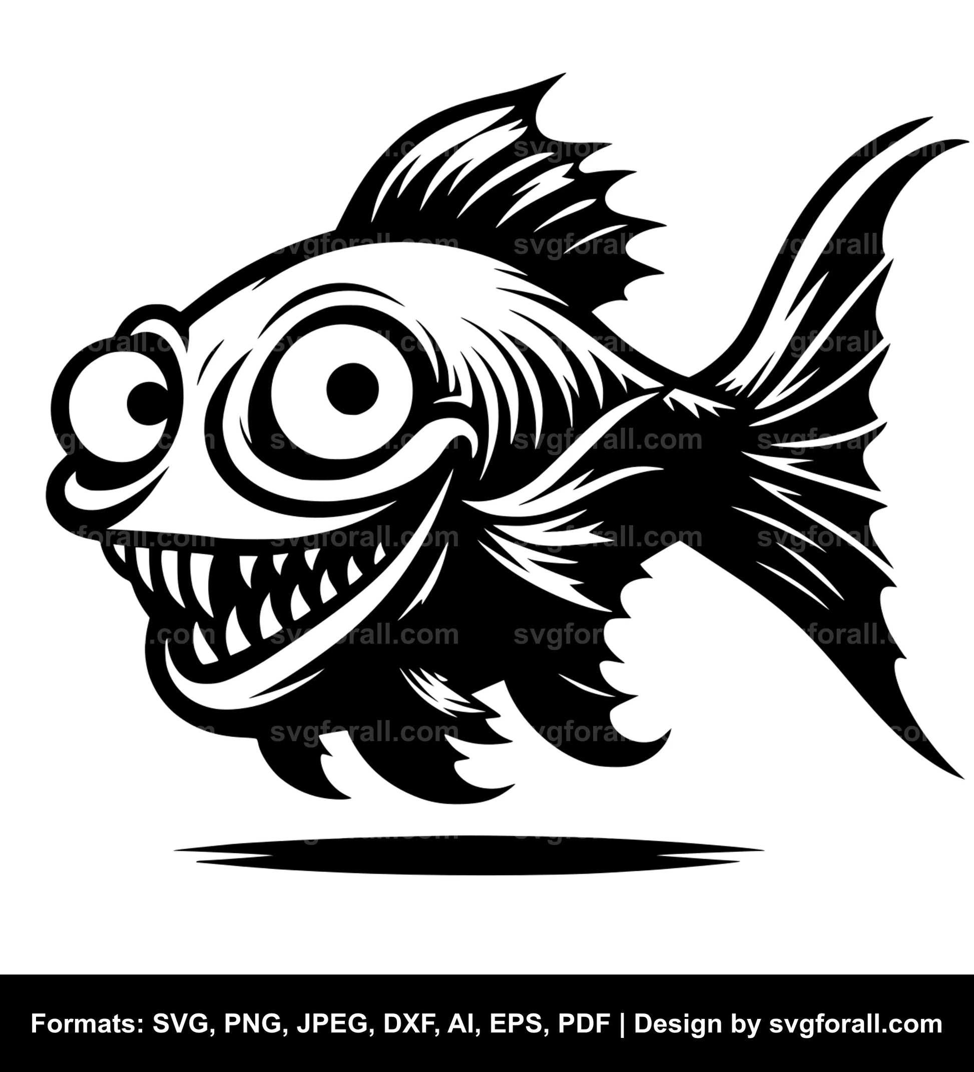 Funny Fish SVG Vector