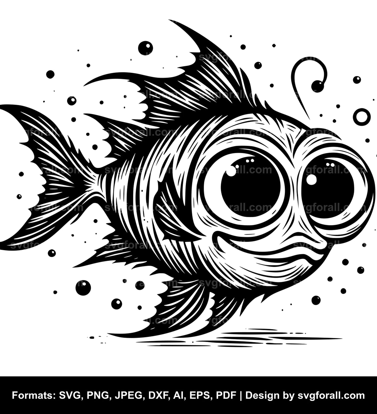 Funny Fish Vector SVG