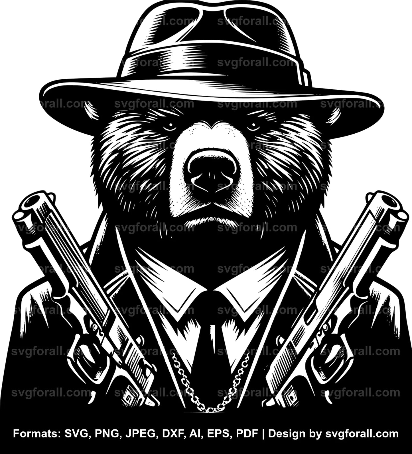 Gangster Bear Cricut SVG