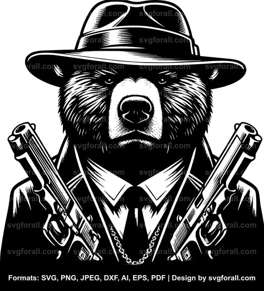 Gangster Bear Cricut SVG