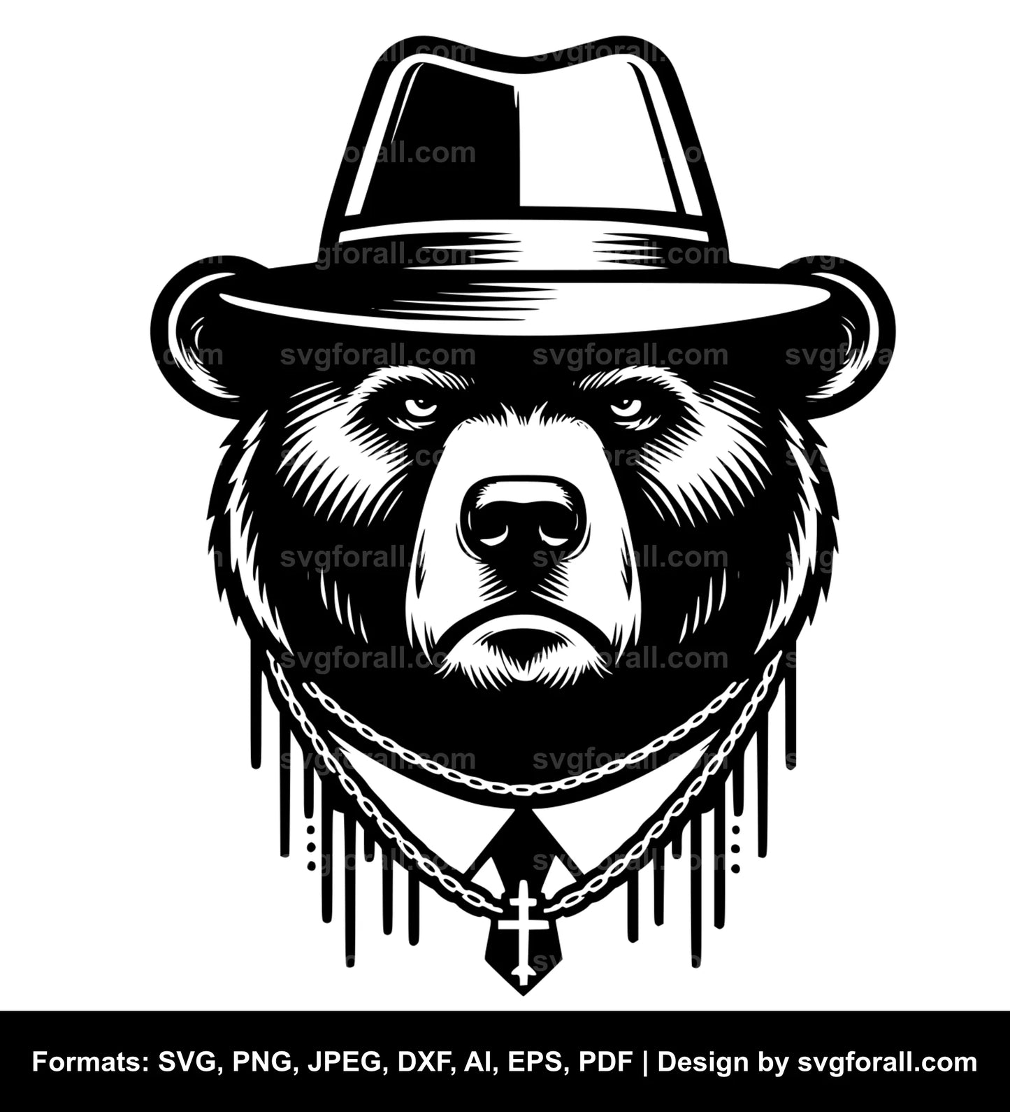 Gangster Bear SVG