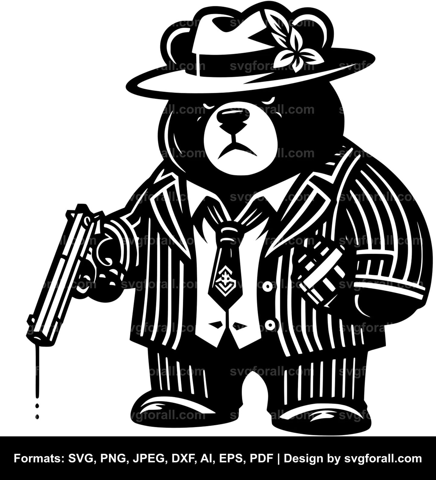 Gangster Bear SVG File