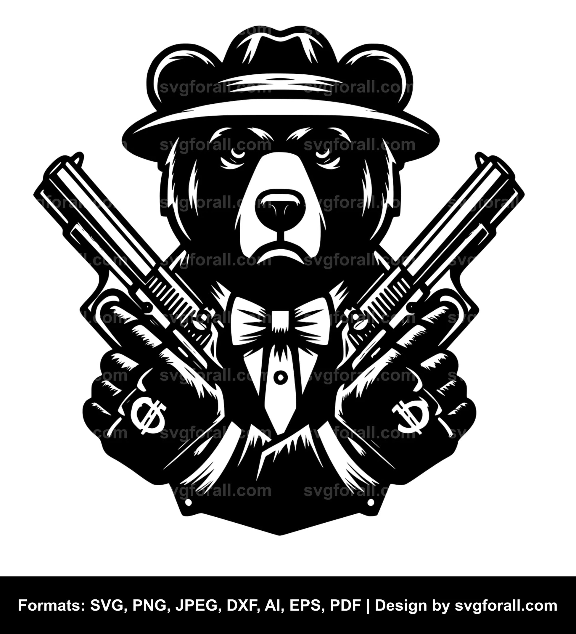 Gangster Bear Vector SVG