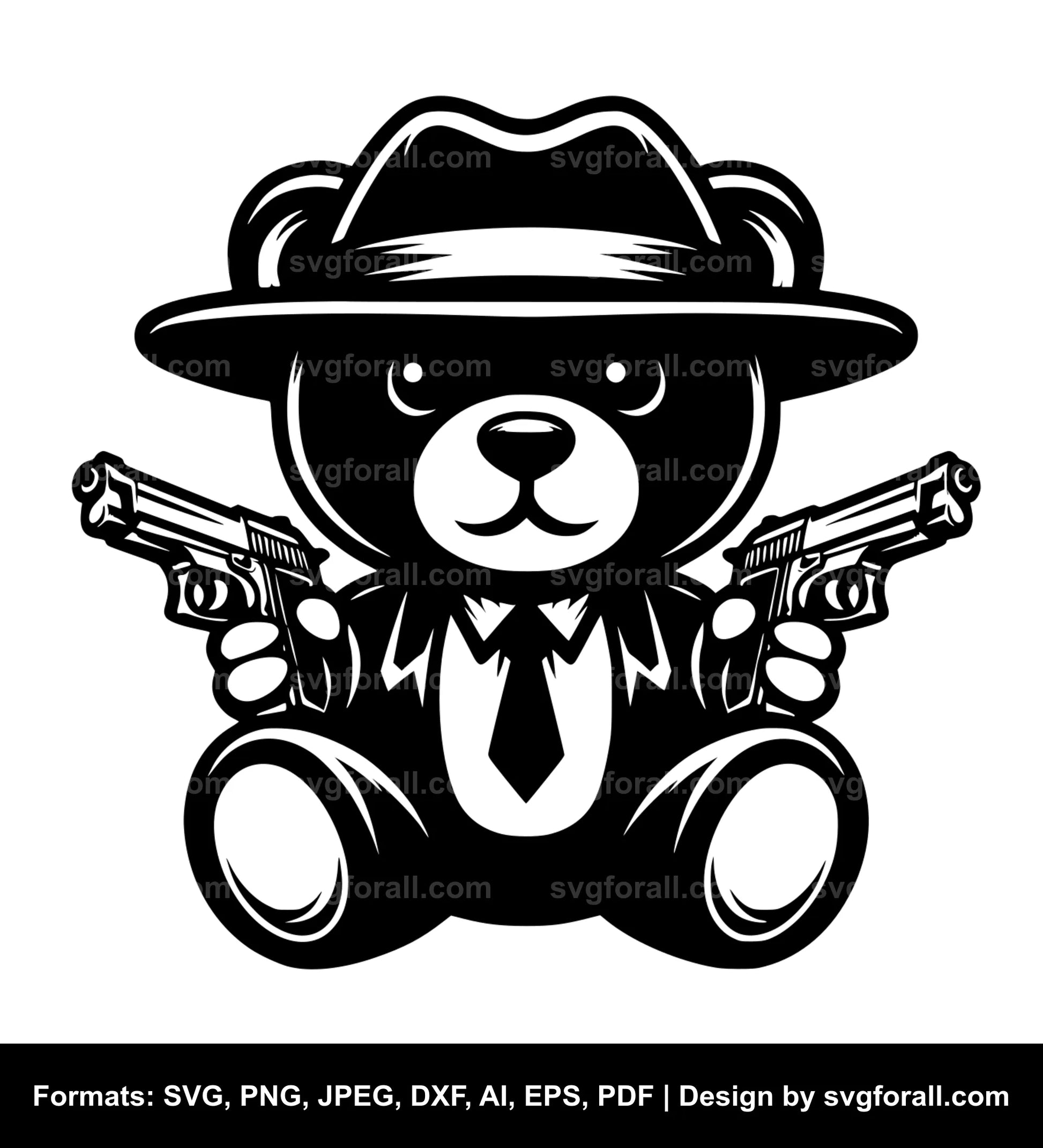 Gangster Teddy Bear SVG File