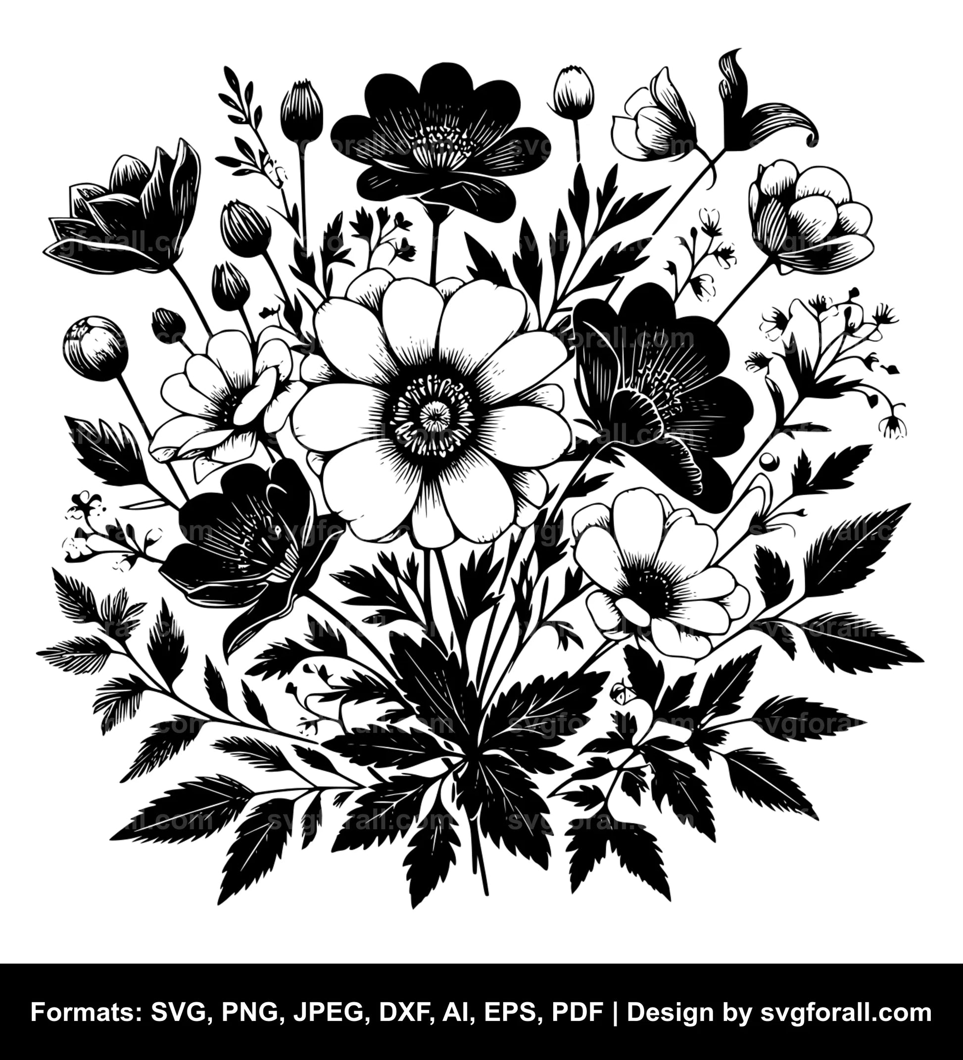 Garden Flower Vector SVG