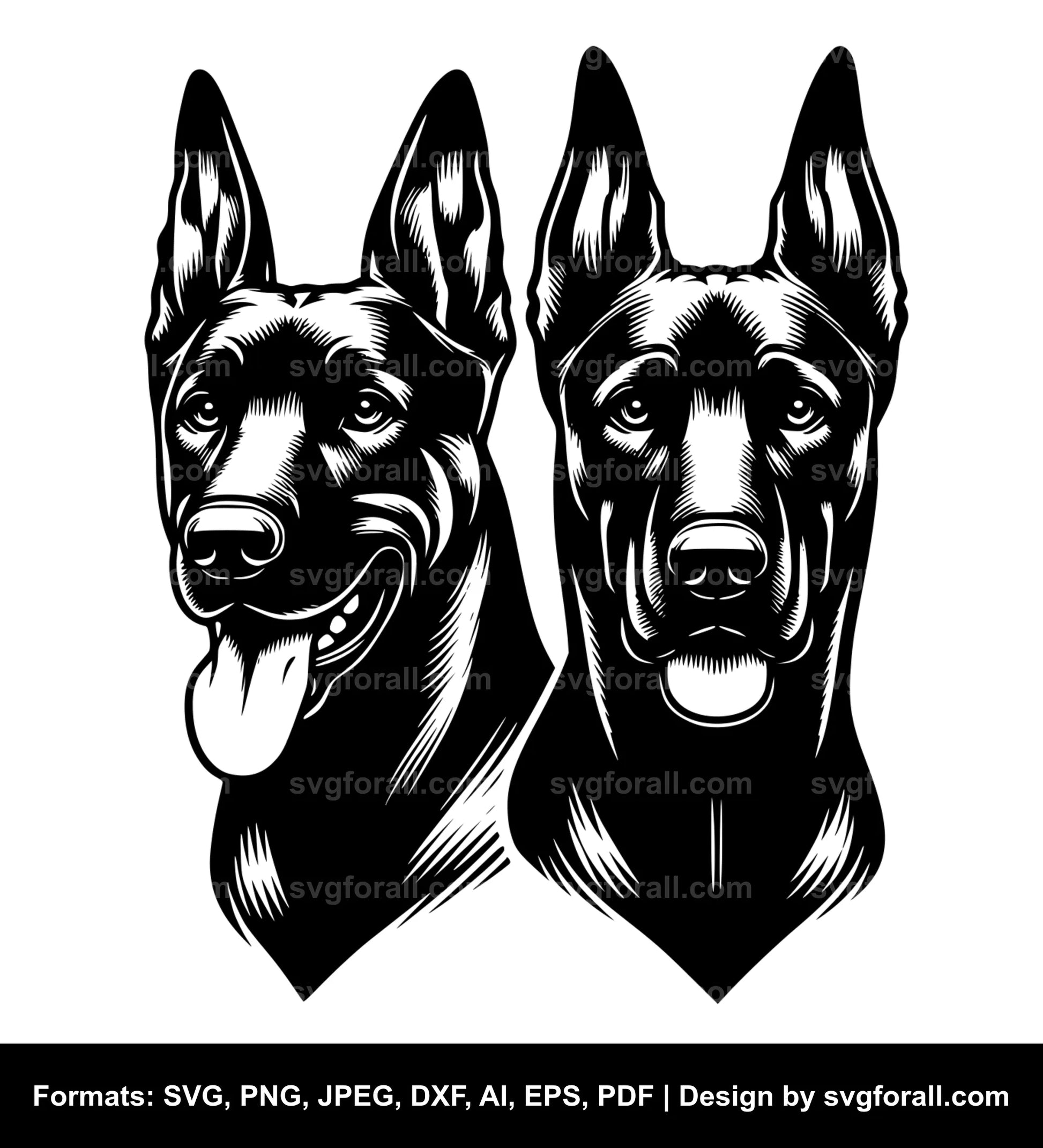 German Pinscher Dog Black SVG