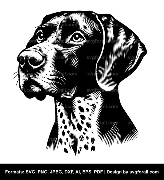 German Shorthaired Pointer Dog Black SVG