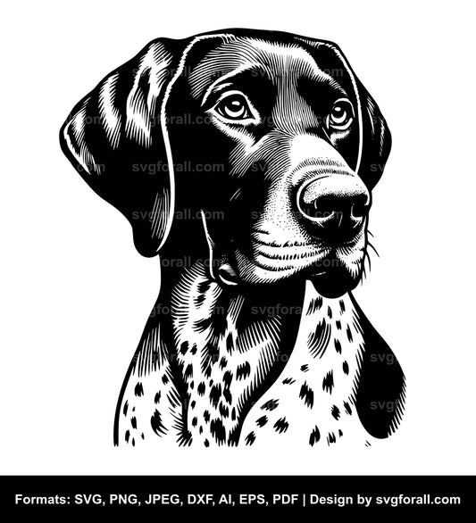 German Shorthaired Pointer Dog SVG Vector