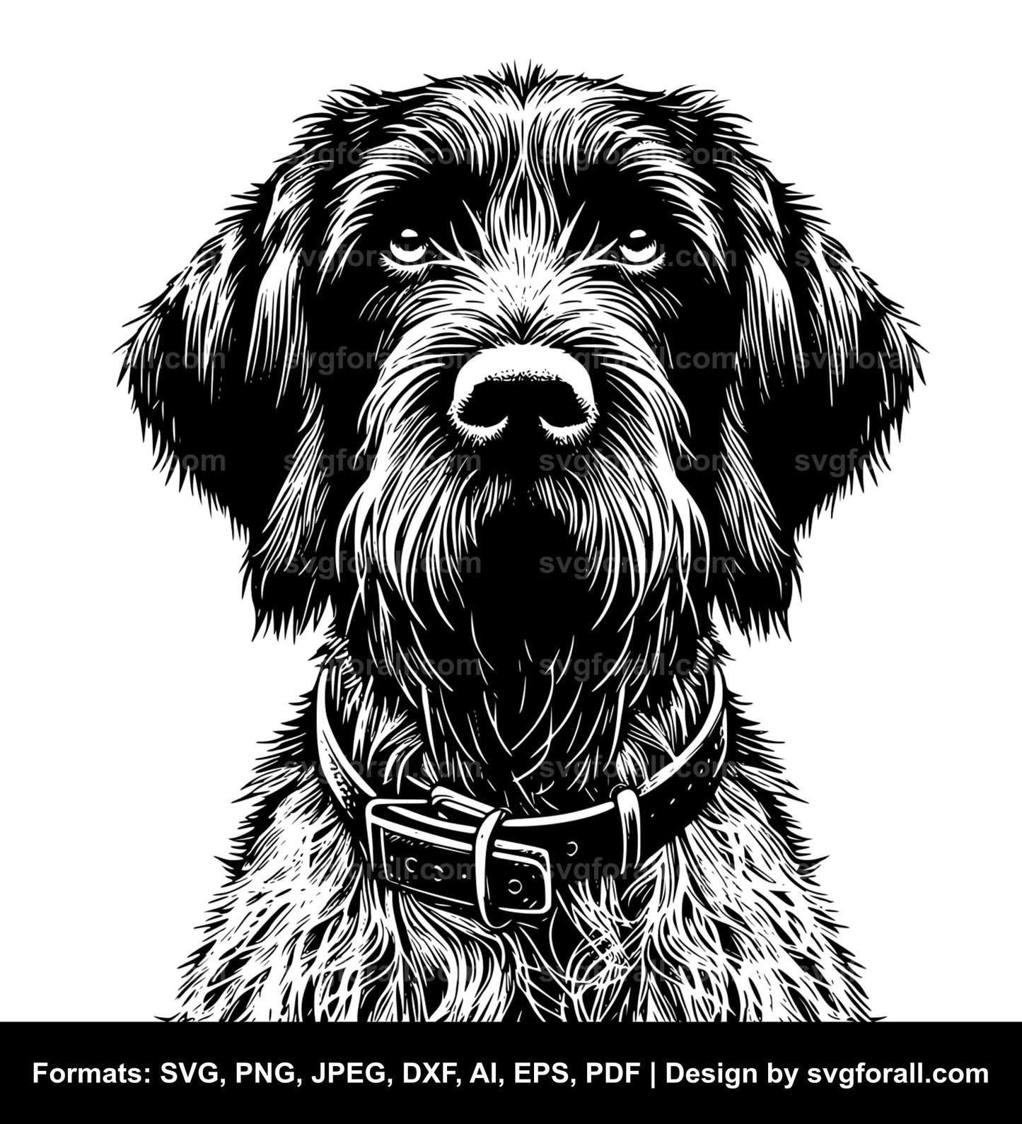 German Wirehaired Pointer Dog SVG