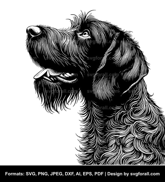 German Wirehaired Pointer Dog SVG PNG