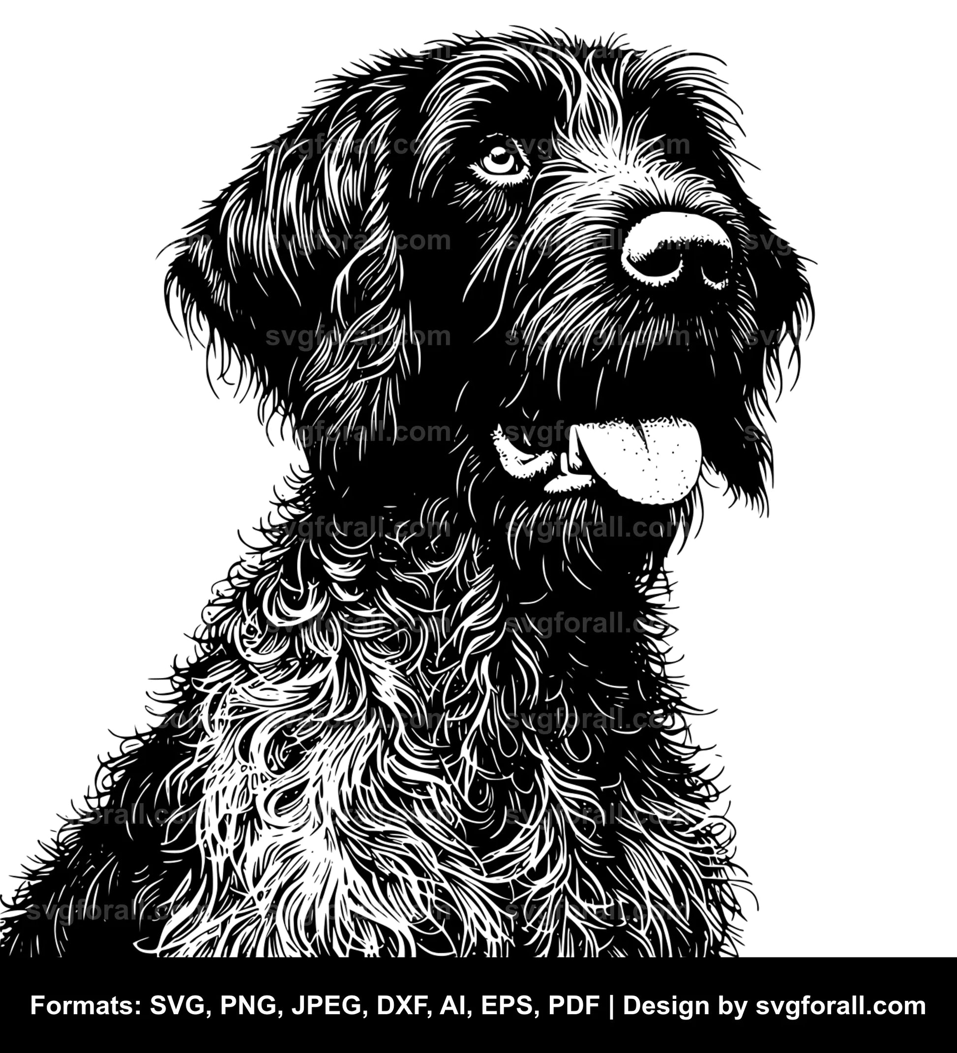 German Wirehaired Pointer Dog SVG Vector