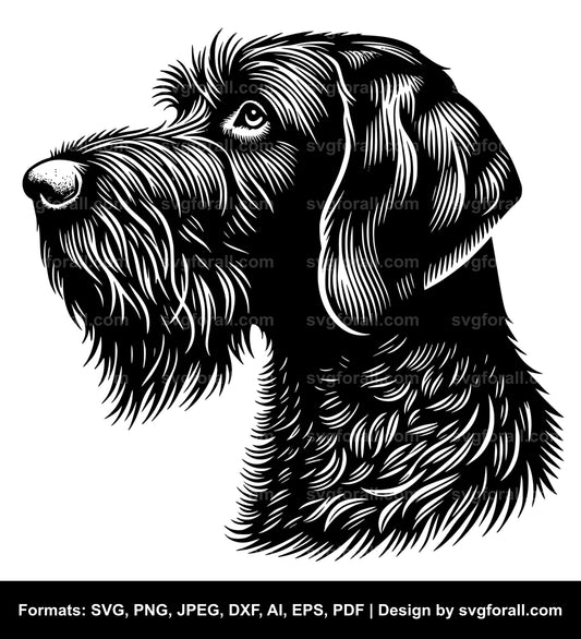 German Wirehaired Pointer Dog Vector SVG