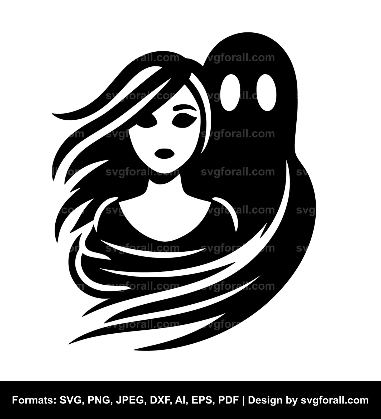 Ghost Couple Black SVG