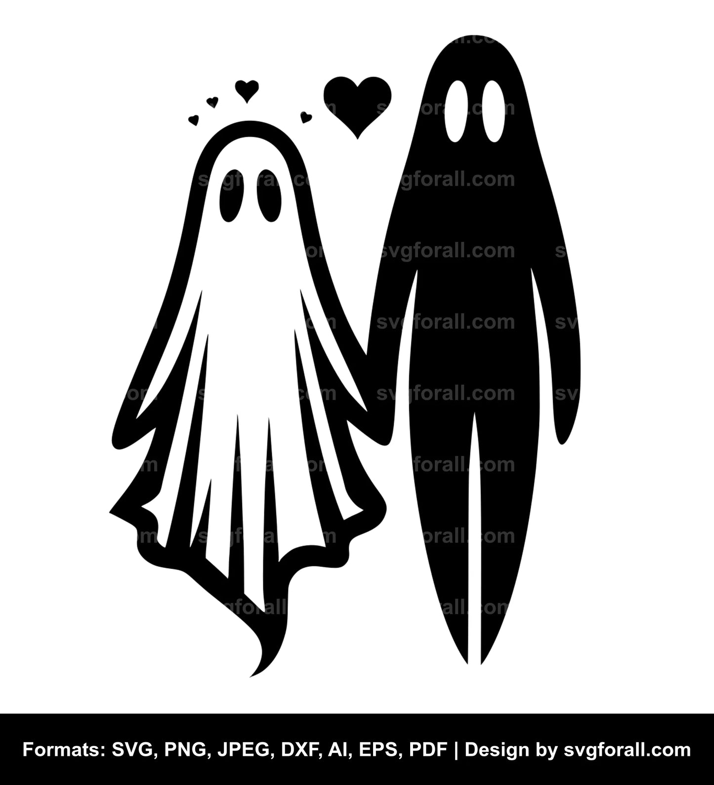 Ghost Couple Clipart SVG