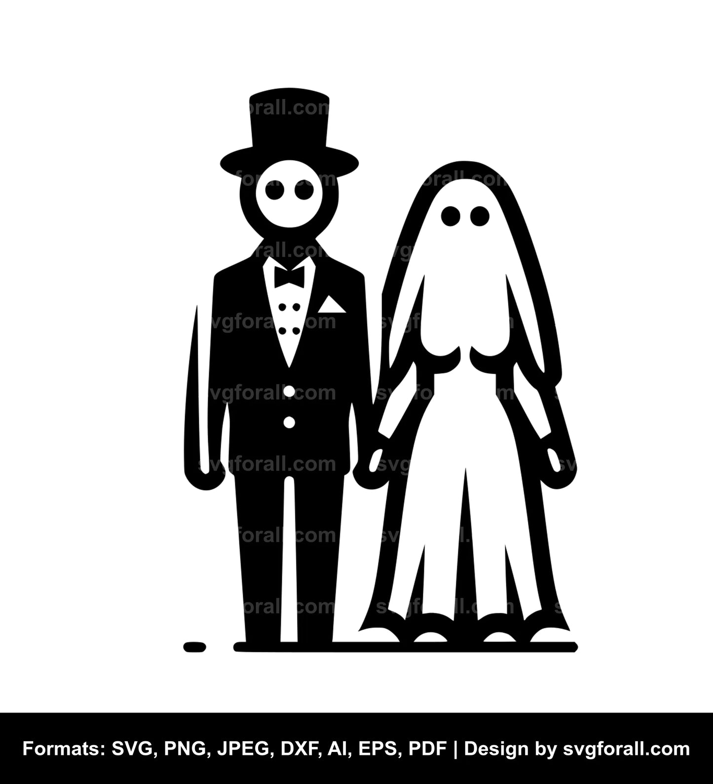 Ghost Couple SVG Clipart