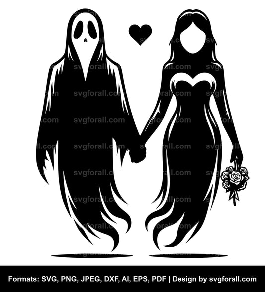 Ghost Couple SVG Vector