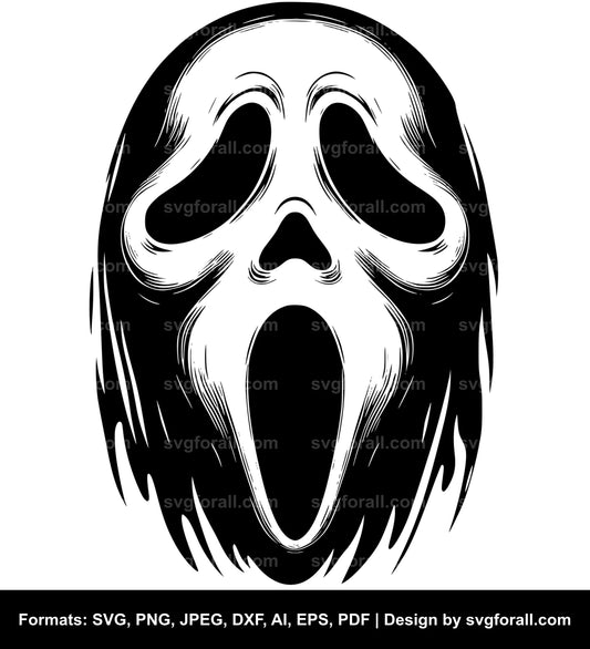 Ghost Face Black SVG