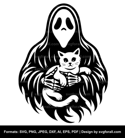 Ghost Holding Cat SVG Download