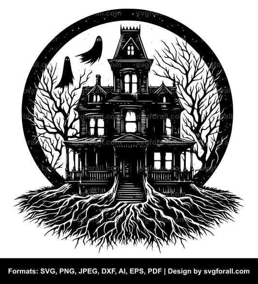 Ghost House Black SVG