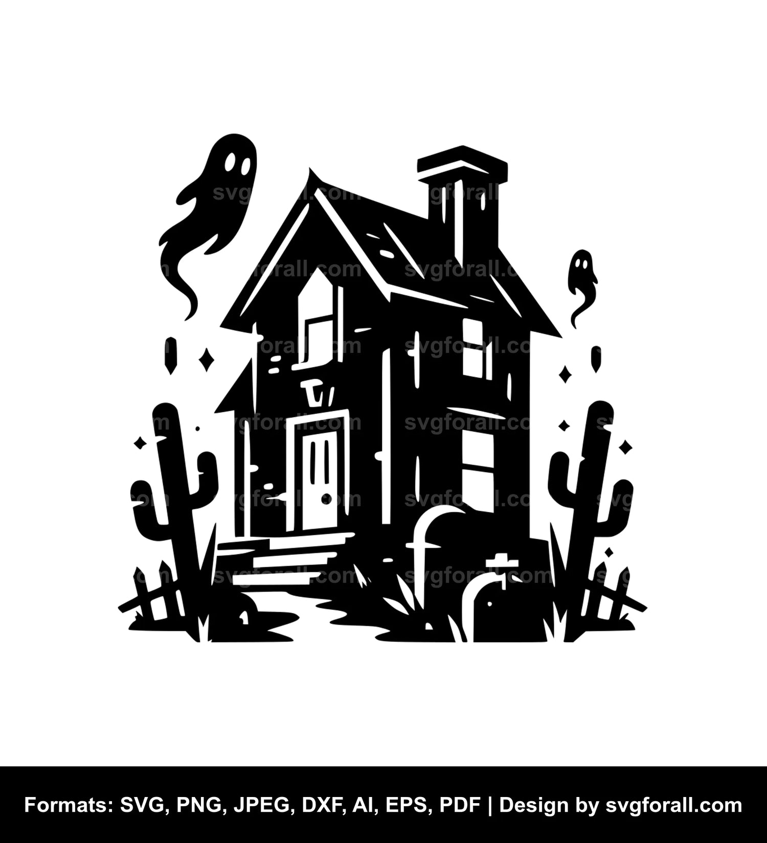 Ghost House Clipart SVG